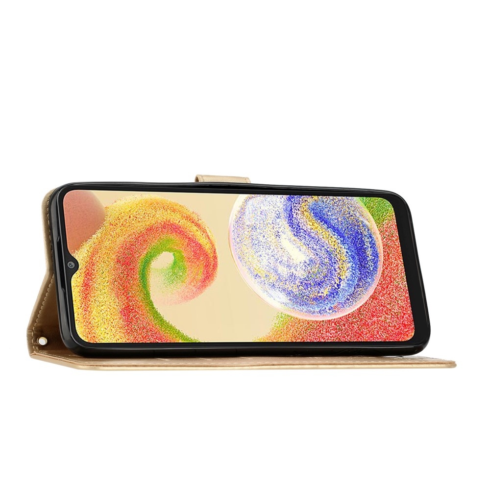 Flowers knižkové púzdro na Samsung Galaxy A06 4G - zlaté
