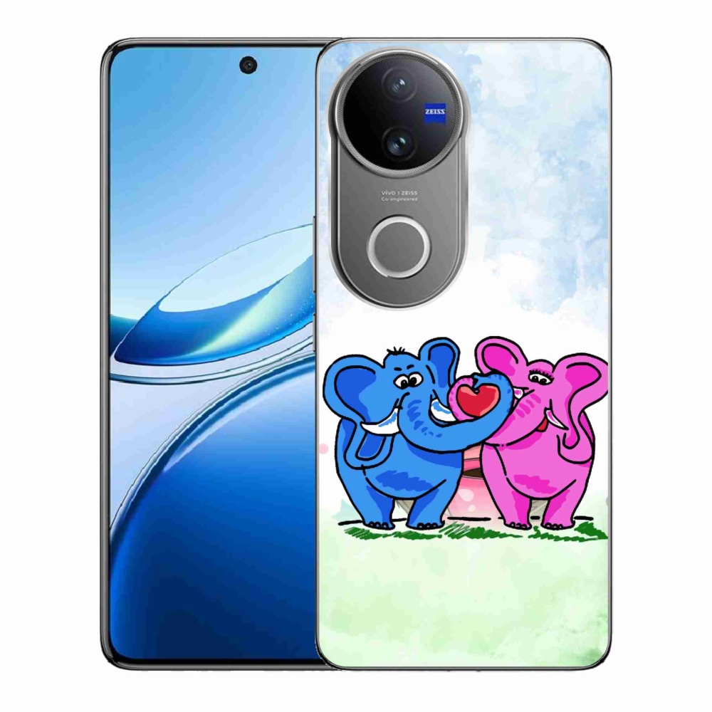 Gélový kryt mmCase na Vivo V50 5G - zamilovaní slony