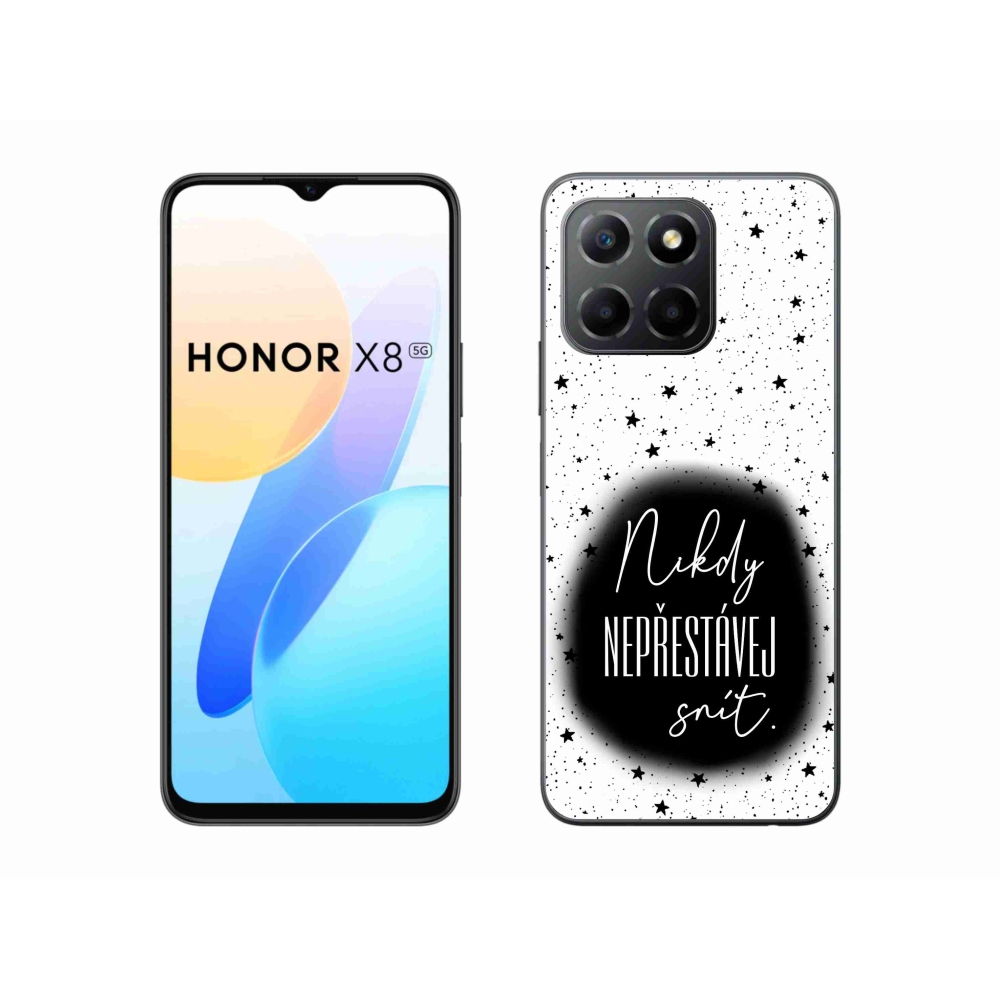 Gélový kryt mmCase na Honor X8 5G/Honor 70 Lite 5G - citát 1 čiernobiele pozadie