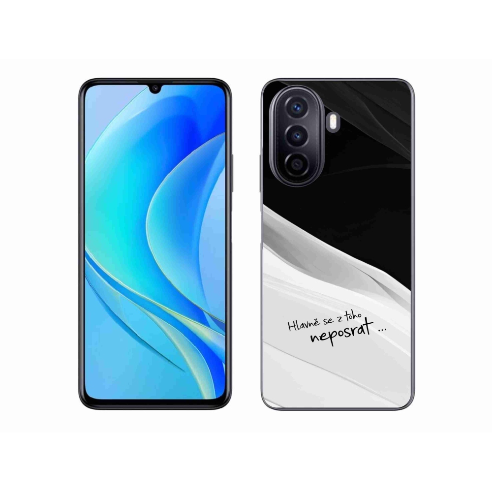 Gélový kryt mmCase na Huawei Nova Y70 - vtipný text 13 bieločierne pozadie