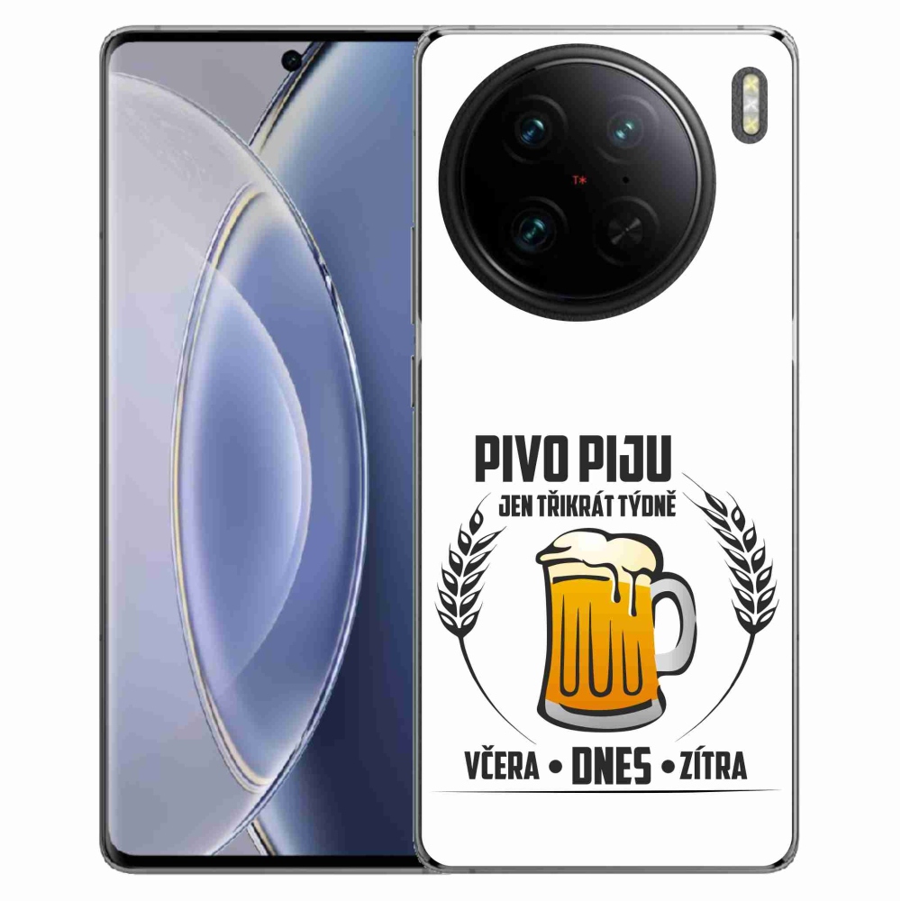 Gélový kryt mmCase na Vivo X90 Pro - pivný motív biele pozadie