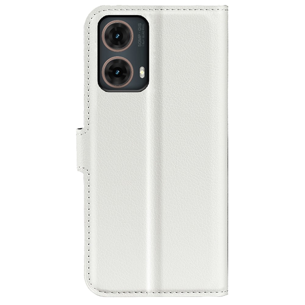 Litchi knižkové púzdro na Motorola Moto G85 5G - biele