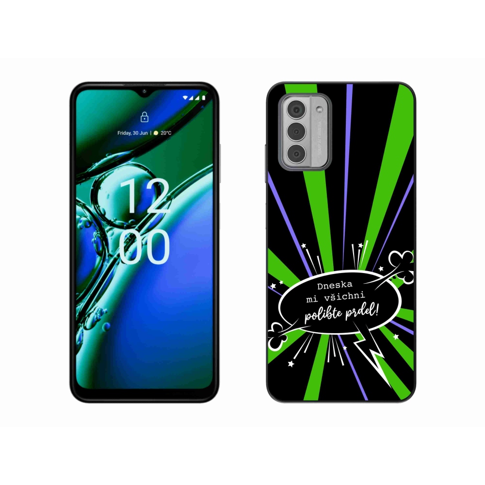 Gélový kryt mmCase na Nokia G42 - vtipný text 15 čierne pozadie