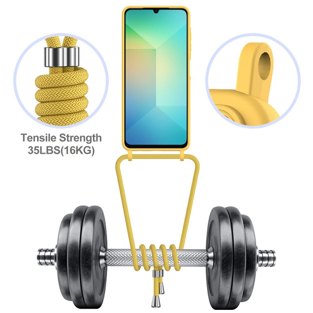 Card gélový obal so šnúrkou na Samsung Galaxy A06 4G - žltý