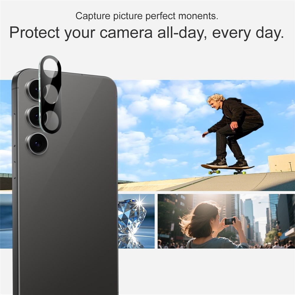 IMK sklo šošovky fotoaparátu na Samsung Galaxy S25 FE - čierne