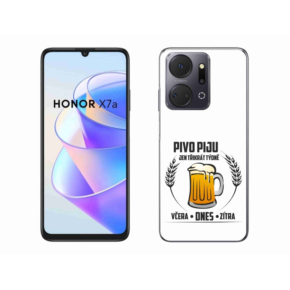 Gélový kryt mmCase na Honor X7a - pivný motív biele pozadie