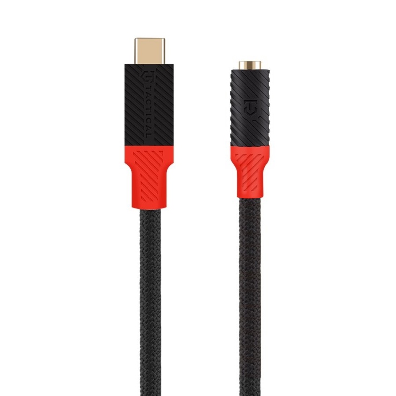 Tactical Pin4Fun adaptér USB-C/Jack 3,5mm 0,1m Black/Red