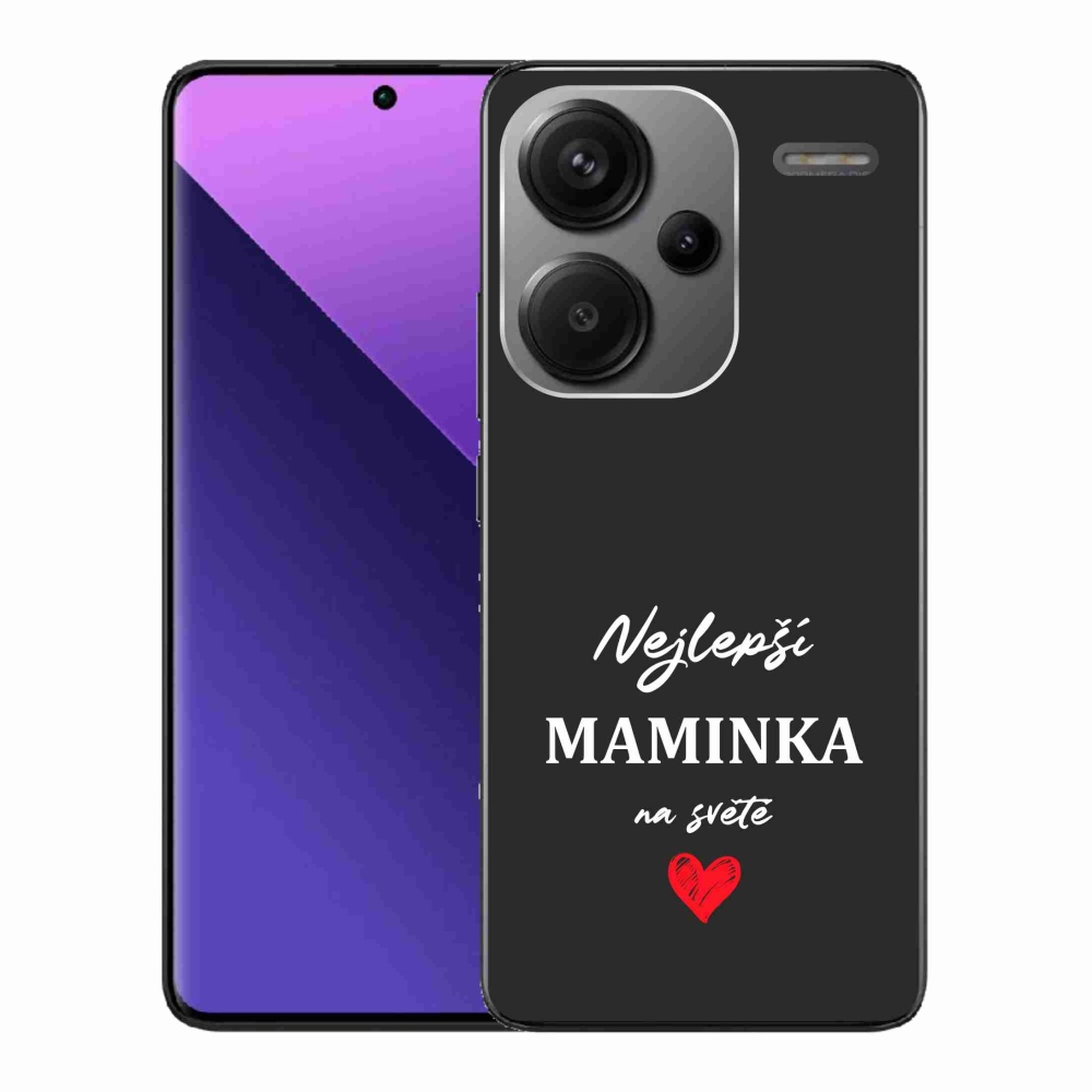 Gélový kryt mmCase na Xiaomi Redmi Note 13 Pro+ 5G - najlepšia mamička 1 čierne pozadie