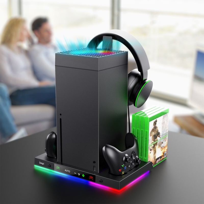 iPega XBX024S Multifunkčný Nabíjací RGB Stojan s Chladením pre Xbox