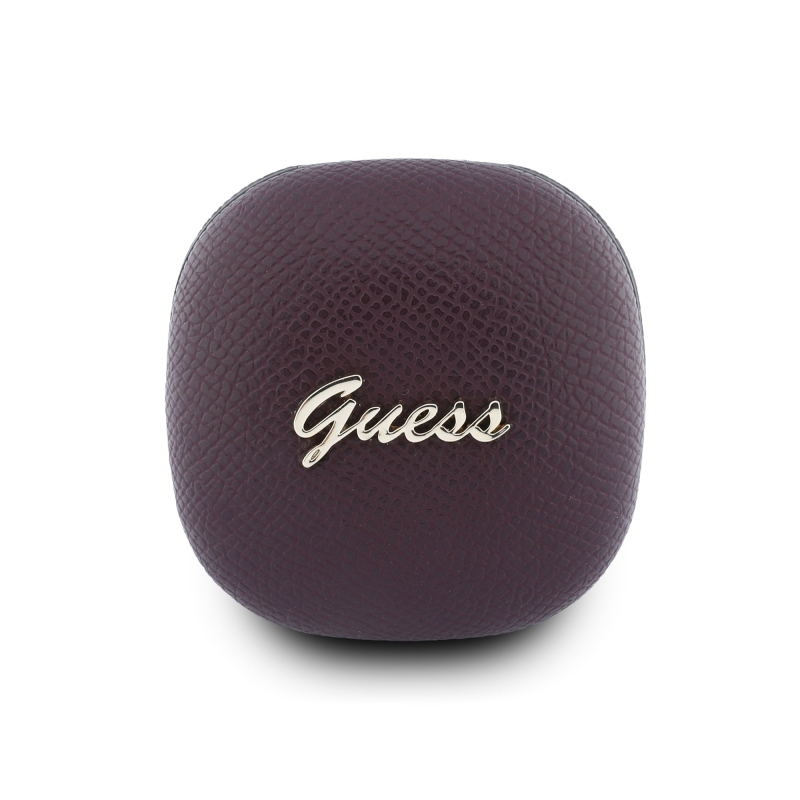 Guess PU Grained Script Metal Logo ENC TWS bezdrôtové slúchadlá, farba: burgundská