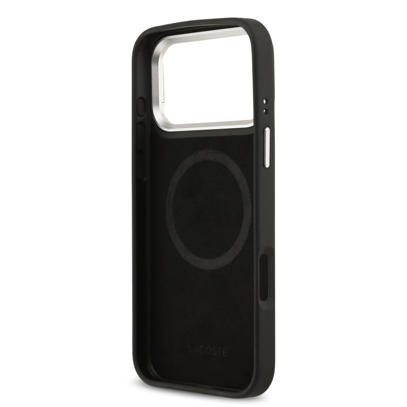Lacoste Iconic Petit Pique Camera Stand MagSafe zadný kryt pre iPhone 17 Pro Max Black