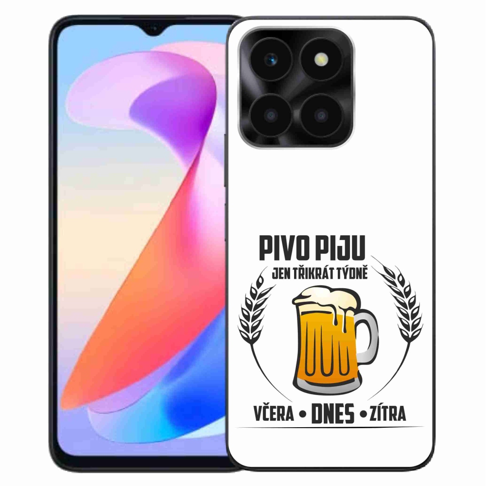 Gélový kryt mmCase na Honor X6a - pivný motív biele pozadie