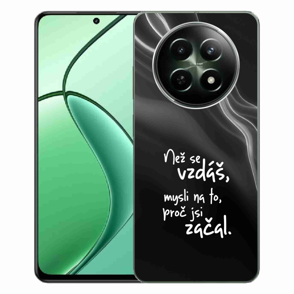 Gélový kryt mmCase na Realme 12 5G/12x 5G - citát 2 čierne pozadie