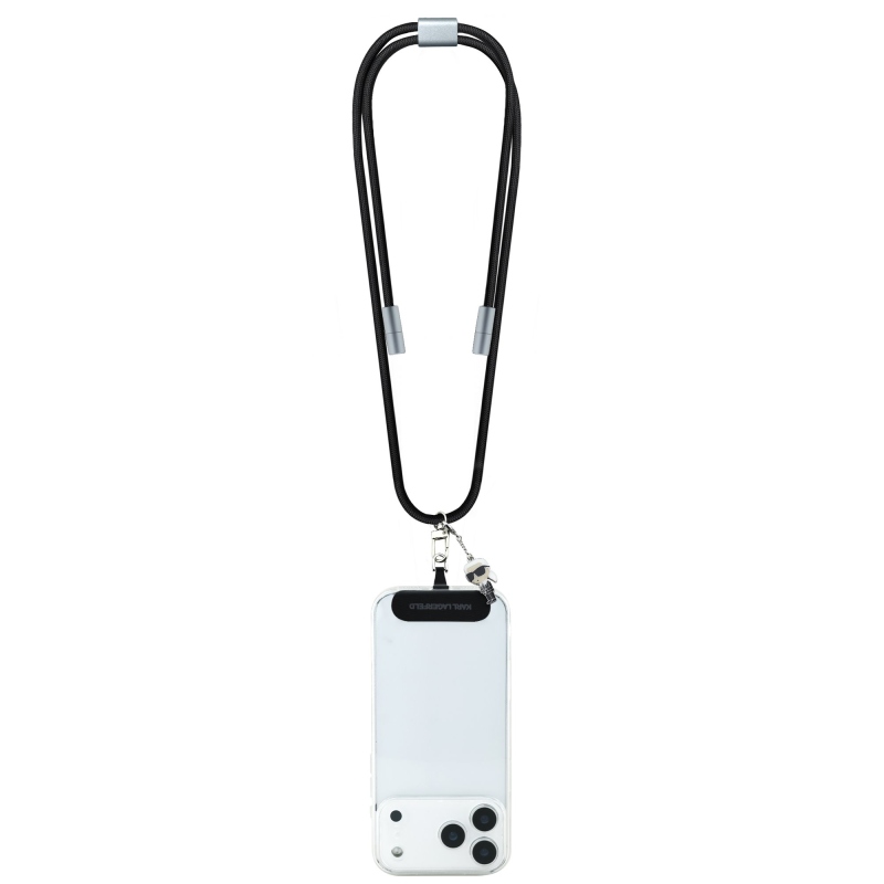 Karl Lagerfeld Ikonik Charm Strap s integrovaným nabíjacím káblom USB-C/USB-C Black