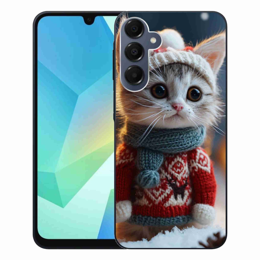 Gélový kryt mmCase na Samsung Galaxy A16 4G/5G - mačiatko vo svetri