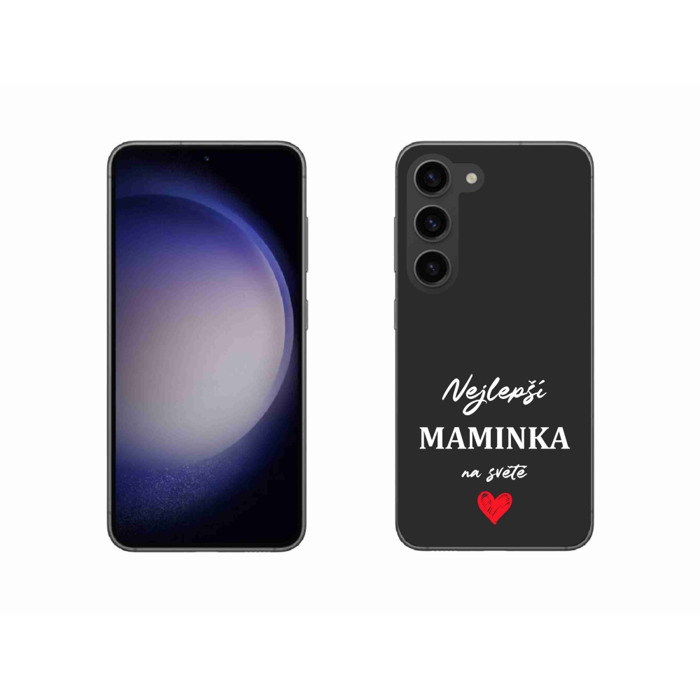 Gélový kryt mmCase na Samsung Galaxy S23 5G - najlepšia mamička 1 čierne pozadie