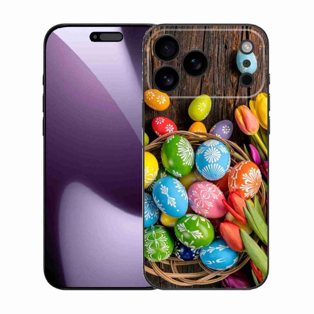 Gélový kryt mmCase na iPhone 17 Pro Max - veľkonočné vajíčka