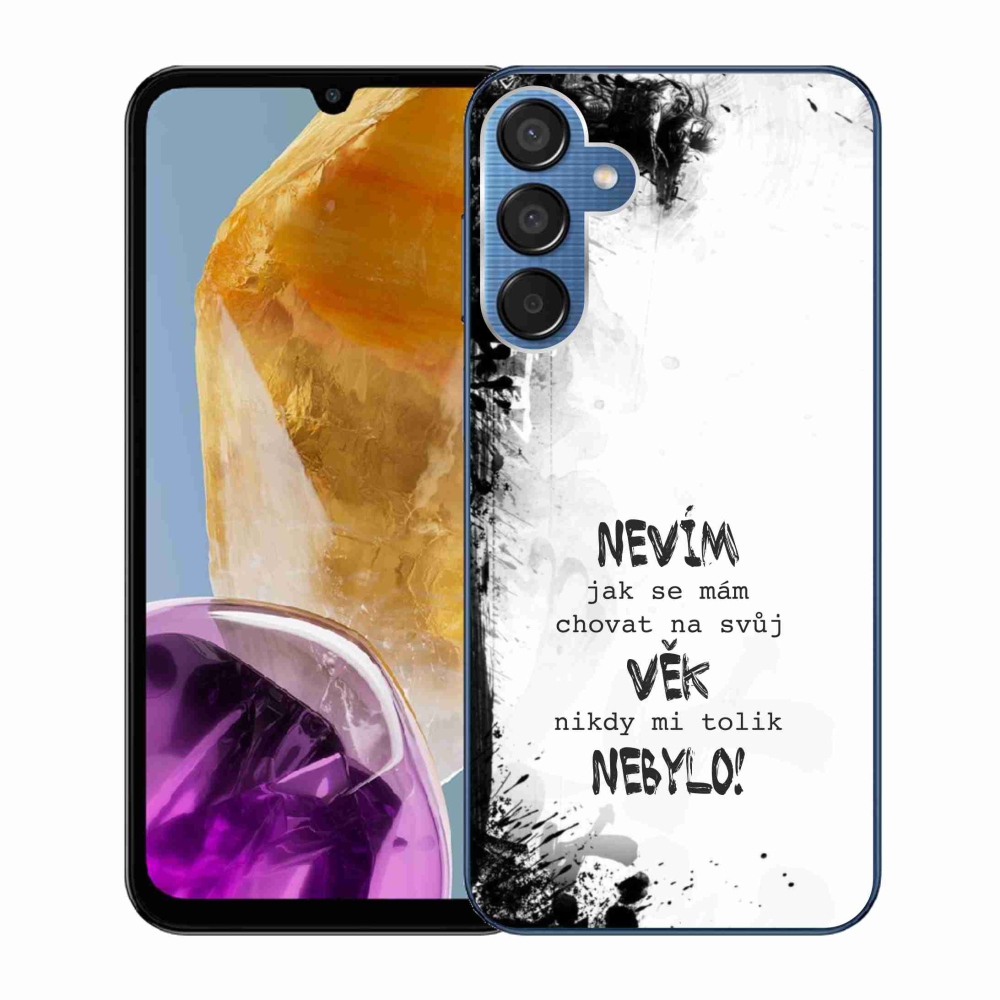 Gélový kryt mmCase na Samsung Galaxy M15 5G - vtipný text 14 biele pozadie