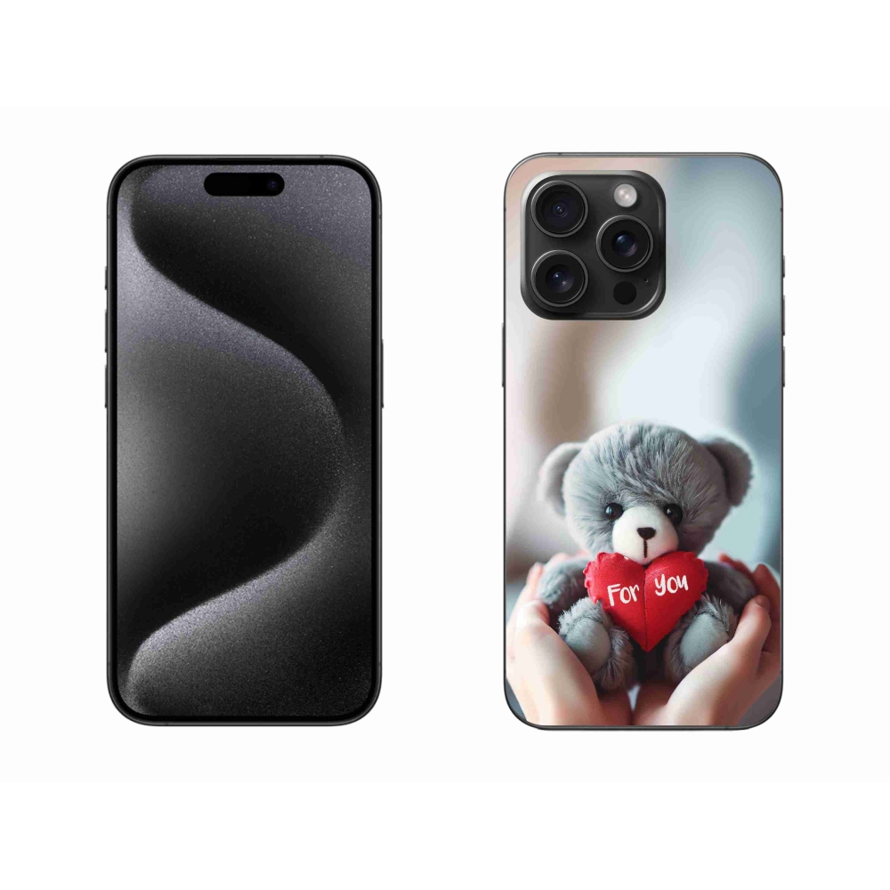 Gélový kryt mmCase na iPhone 15 Pro Max - medvedík pre zamilovaných