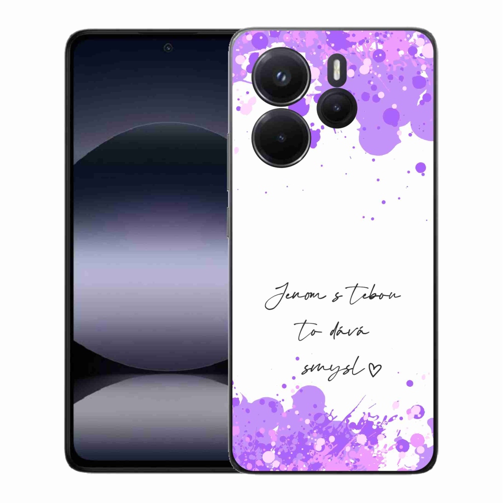 Gélový kryt mmCase na Xiaomi Redmi Note 14 - zamilovaný text biele pozadie