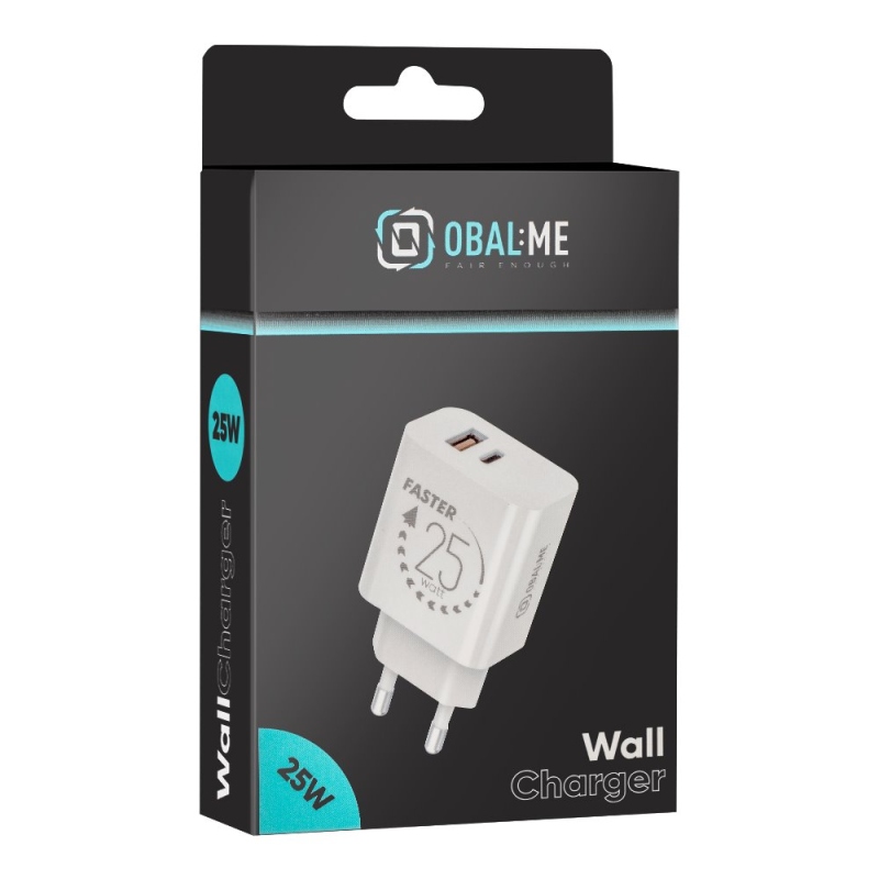 OBAL:ME Cestovná Nabíjačka USB-A + USB-C 25W White