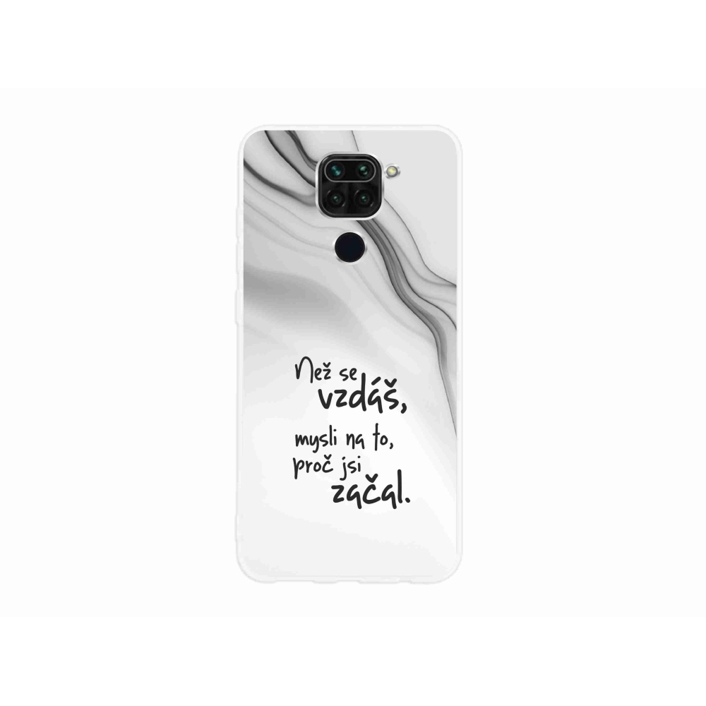 Gélový kryt mmCase na Xiaomi Redmi Note 9 - citát 2 biele pozadie