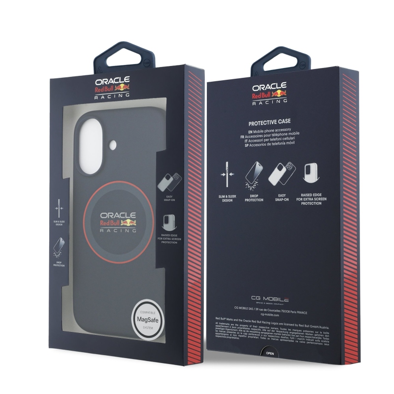 Red Bull Silikónový zadný kryt Red Ring MagSafe pre iPhone 17 Navy