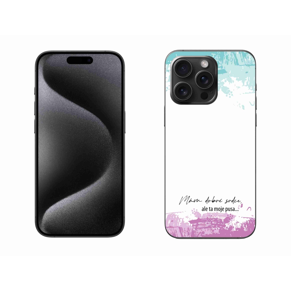 Gélový kryt mmCase na iPhone 15 Pro Max - vtipný text 3 biele pozadie