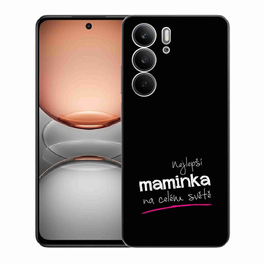 Gélový kryt mmCase na Realme C75 - najlepšia mamička 4 čierne pozadie