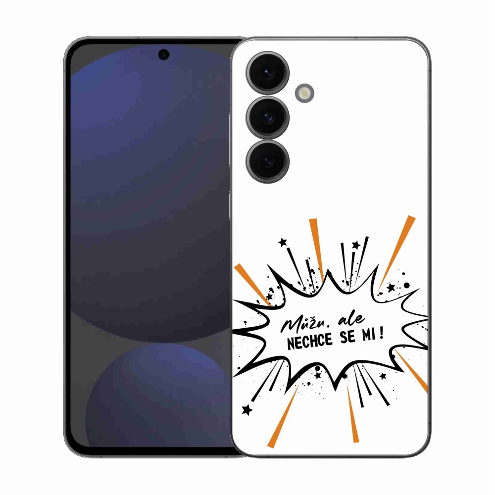 Gélový kryt mmCase na Samsung Galaxy S25 FE - vtipný text 11 biele pozadie