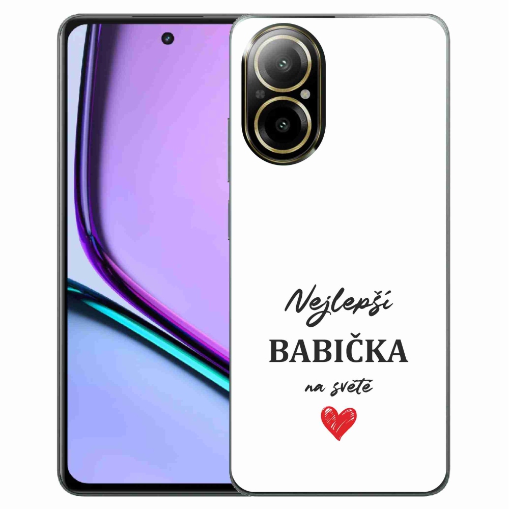 Gélový kryt mmCase na Realme C67 - najlepšia babička 1 biele pozadie