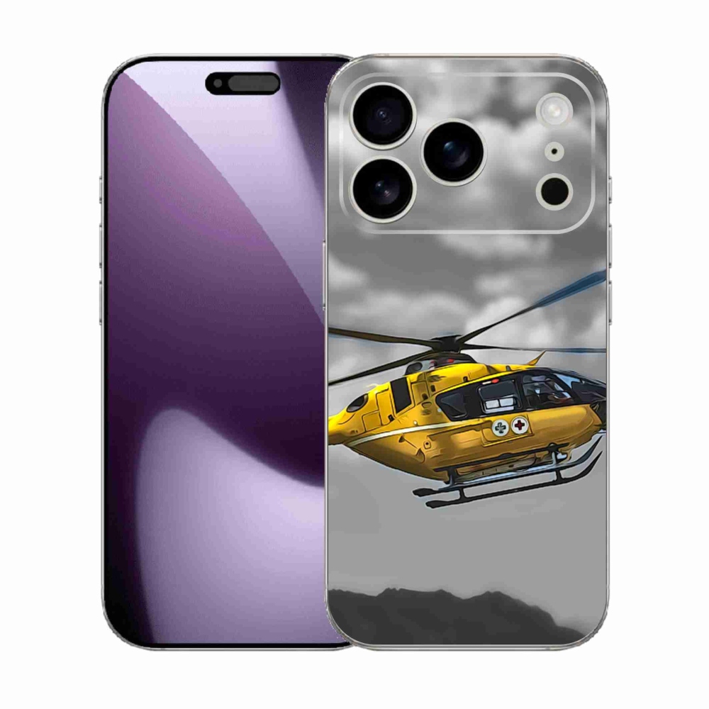 Gélový kryt mmCase na iPhone 17 Pro - žltá helikoptéra