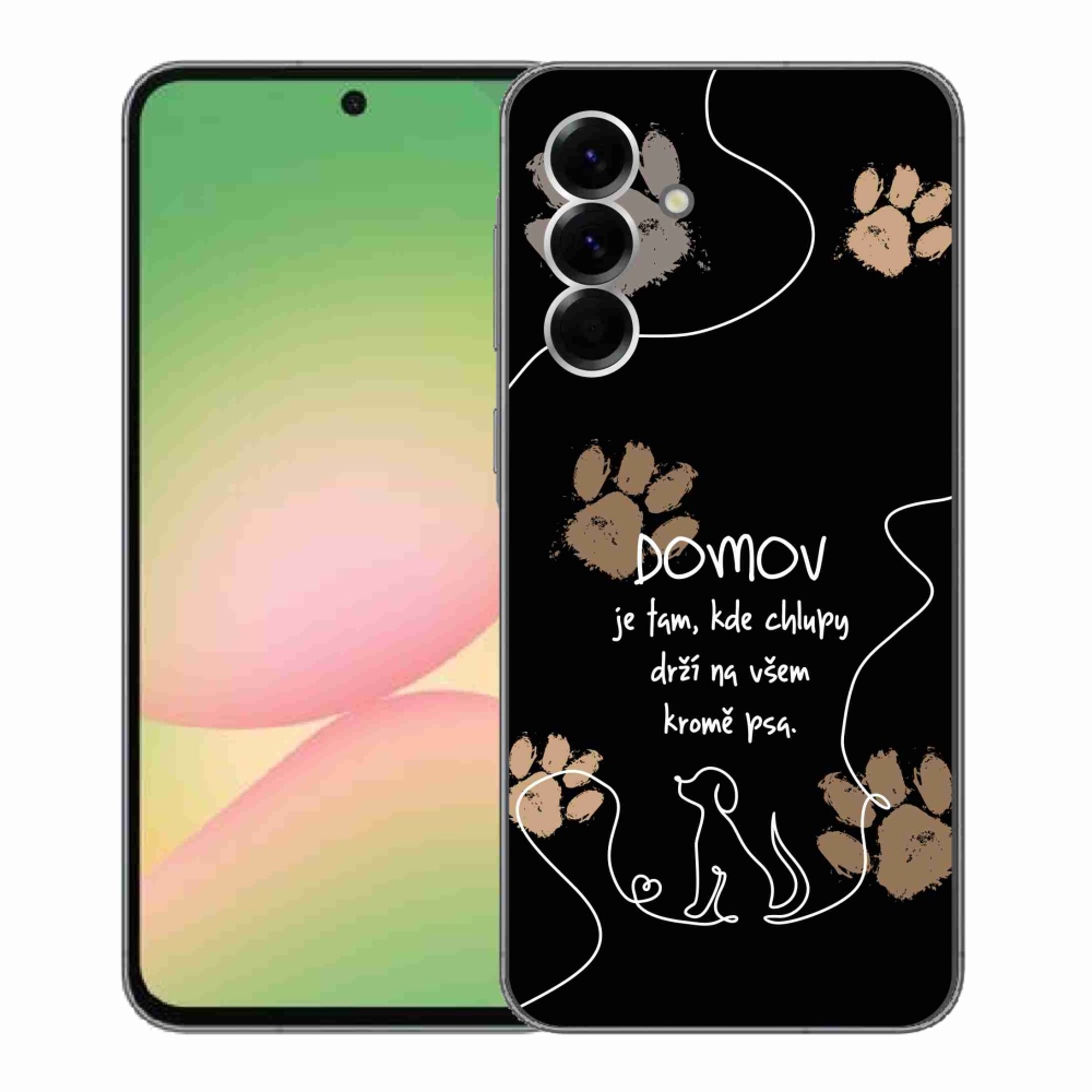 Gélový kryt mmCase na Samsung Galaxy A56 5G - psí motív čierne pozadie