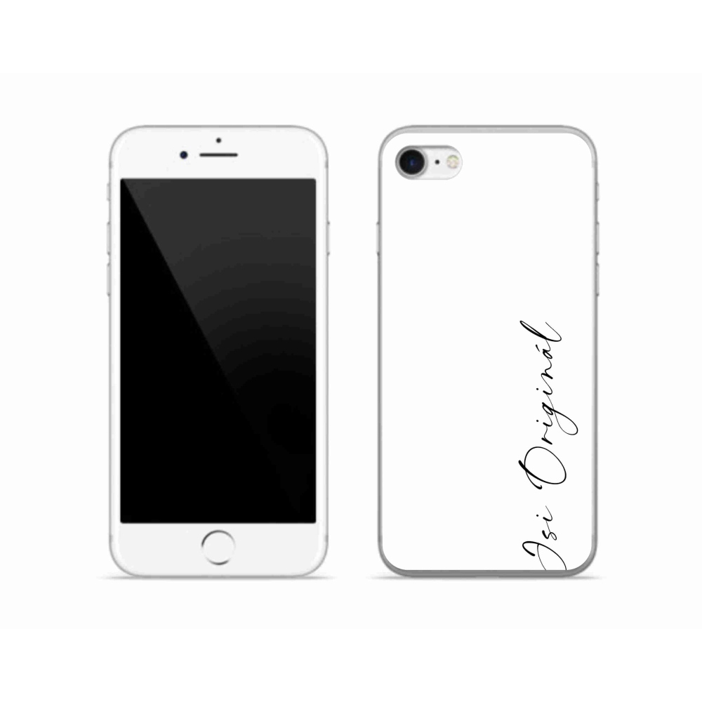 Gélový kryt mmCase na iPhone SE (2022) - si originál biele pozadie