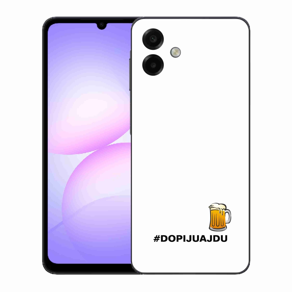 Gélový kryt mmCase na Samsung Galaxy A07 4G - pivný motív 1 biele pozadie