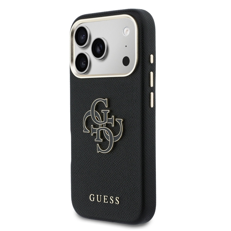 Zadný kryt s logom Guess PU Resin pre iPhone 17 Pro Black