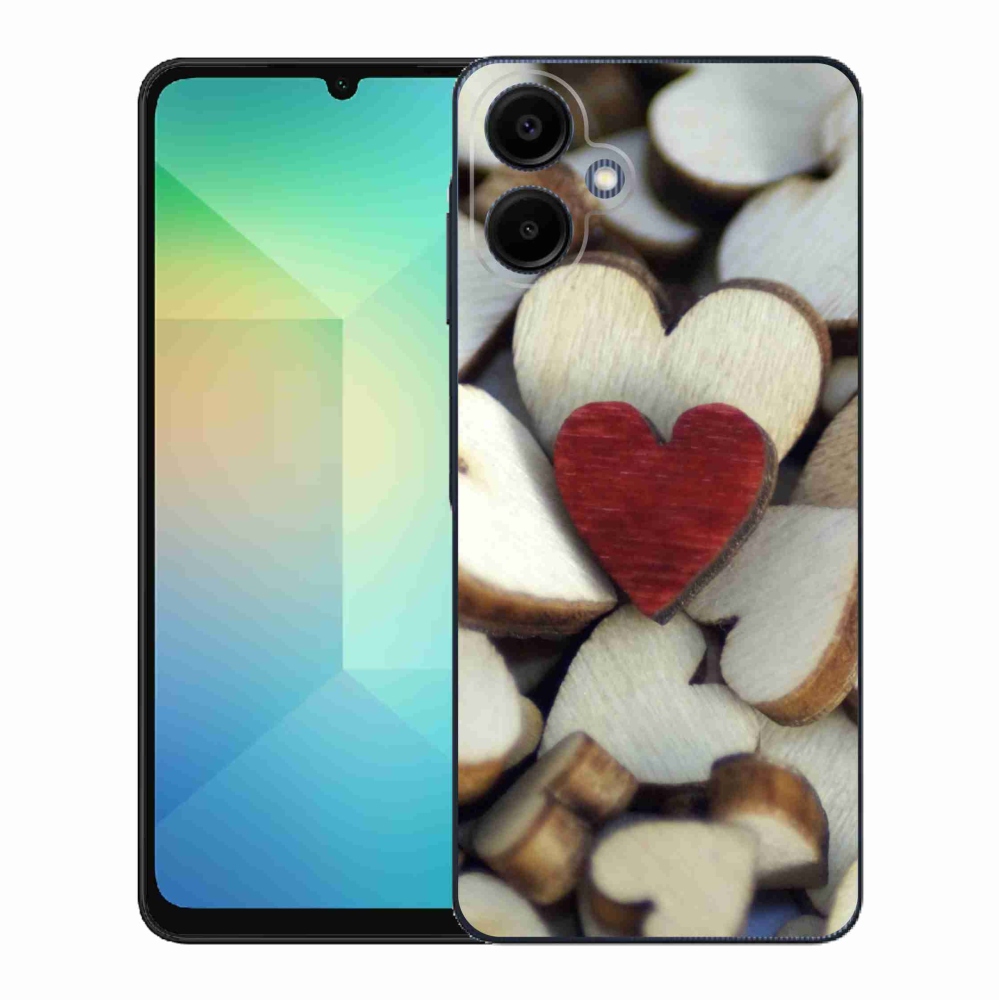 Gélový kryt mmCase na Samsung Galaxy A06 4G - gravírované červené srdce