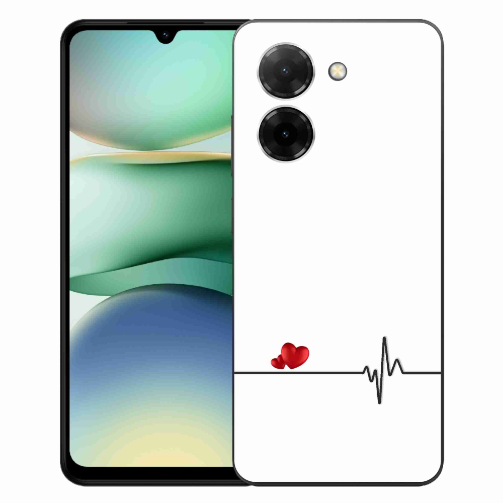 Gélový kryt mmCase na Xiaomi Redmi A5 - srdce a tep biele pozadie