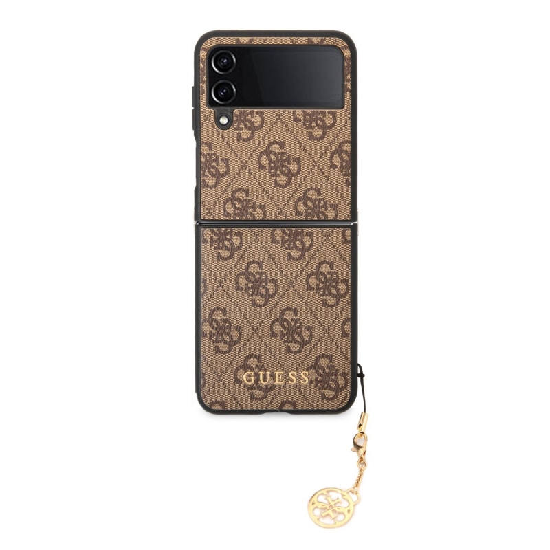 Guess 4G Charms Zadný Kryt pre Samsung Galaxy Z Flip 4 Brown