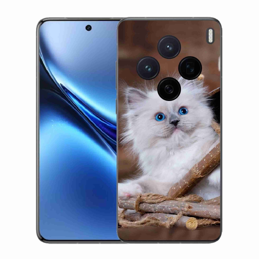 Gélový kryt mmCase na Vivo X200 5G - biele mačiatko