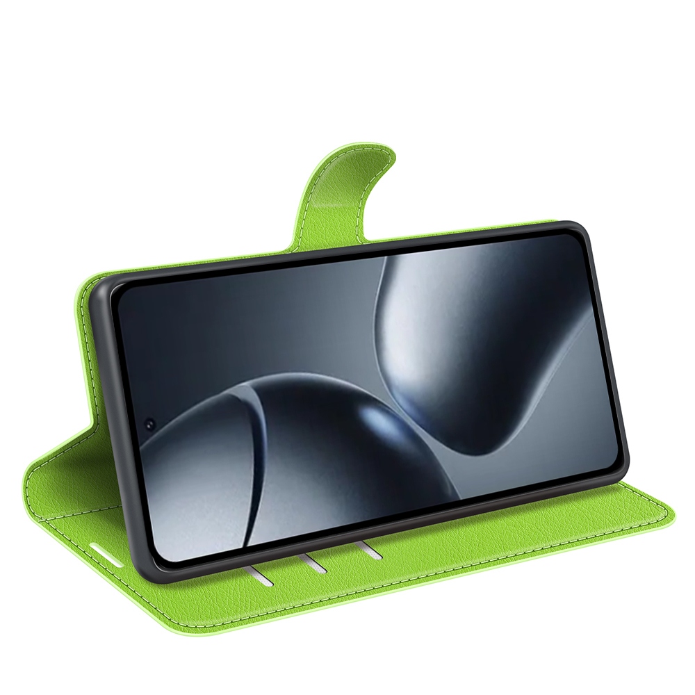 Litchi knižkové púzdro na Xiaomi 15T - zelené