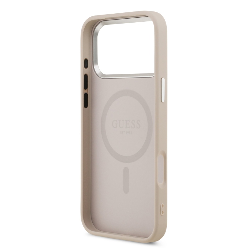 Guess PU Saffiano MagSafe zadný kryt pre iPhone 17 Pro Pink