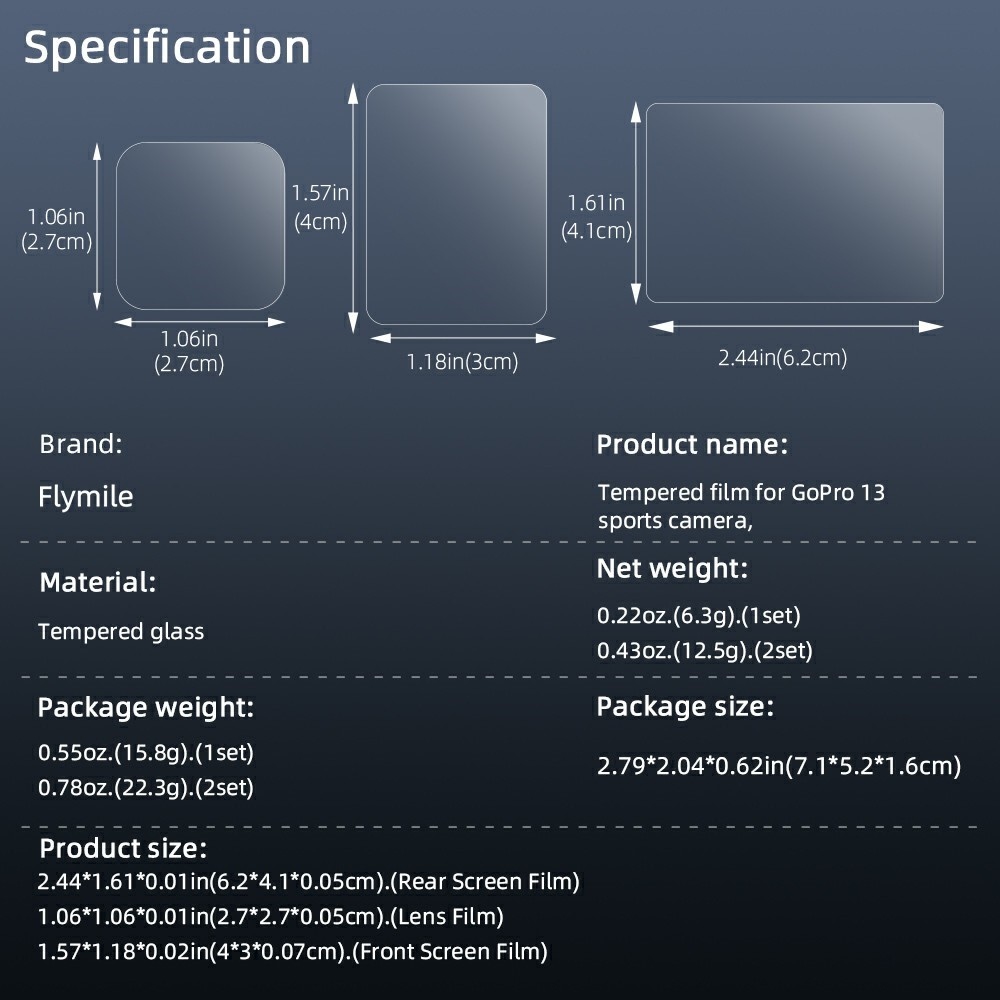 BRDRC 2× sada tvrdených skiel pre GoPro Hero 13 displej a objektív