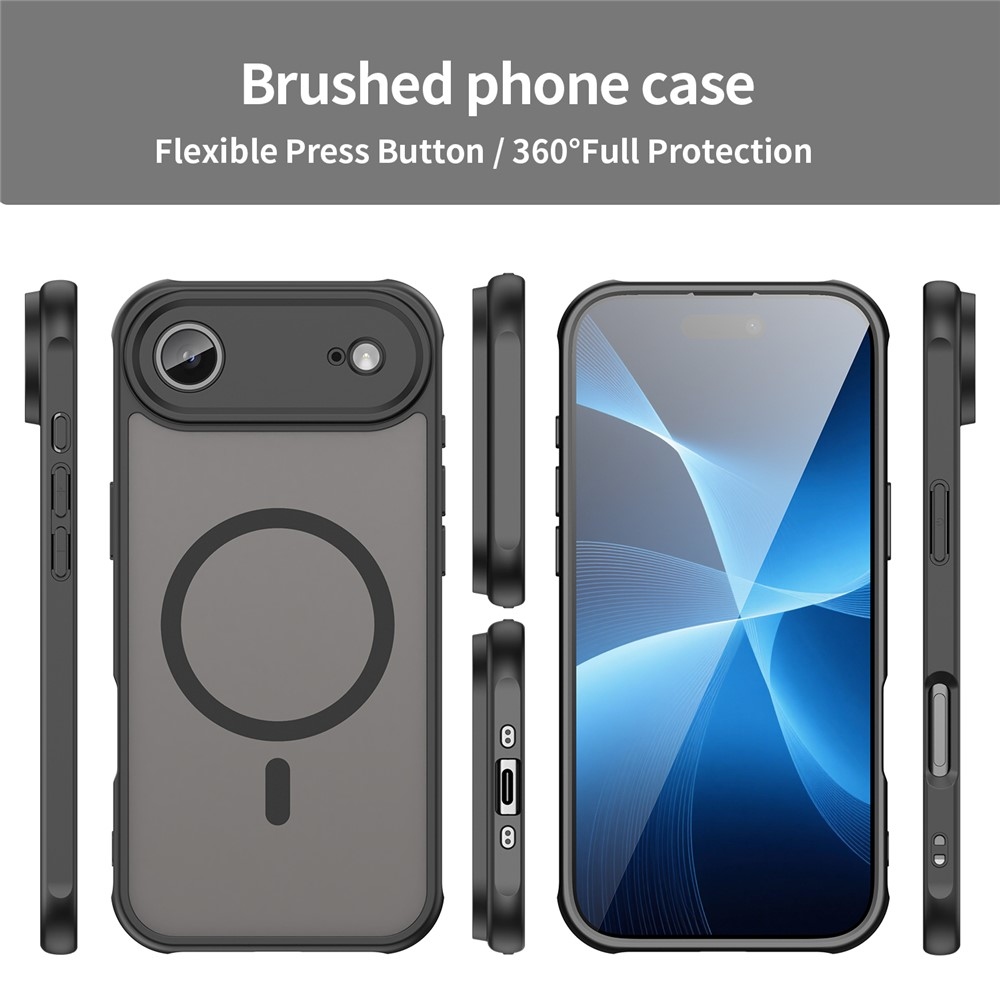 Case matný gélový obal s MagSafe na iPhone 17 Air - čierny
