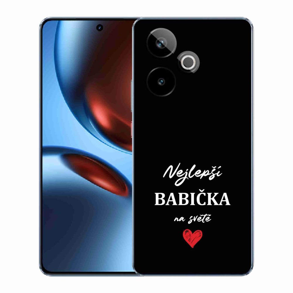 Gélový kryt mmCase na Realme GT 7 5G/GT 7T 5G - najlepšia babička 1 čierne pozadie