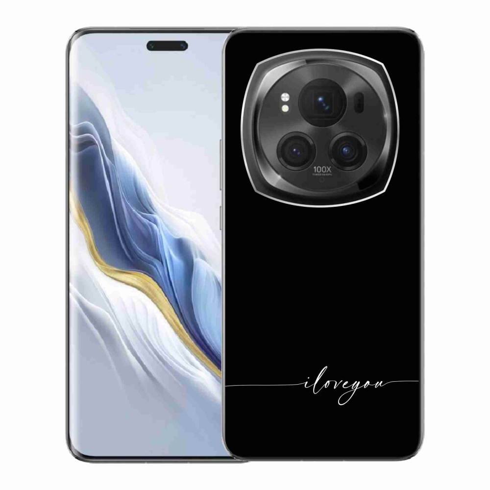 Gélový kryt mmCase na Honor Magic 6 Pro 5G - I love you čierne pozadie