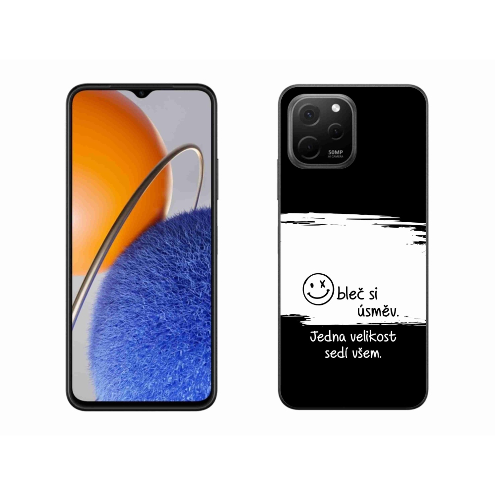 Gélový kryt mmCase na Huawei Nova Y61 - vtipný text 8 bieločierne pozadie