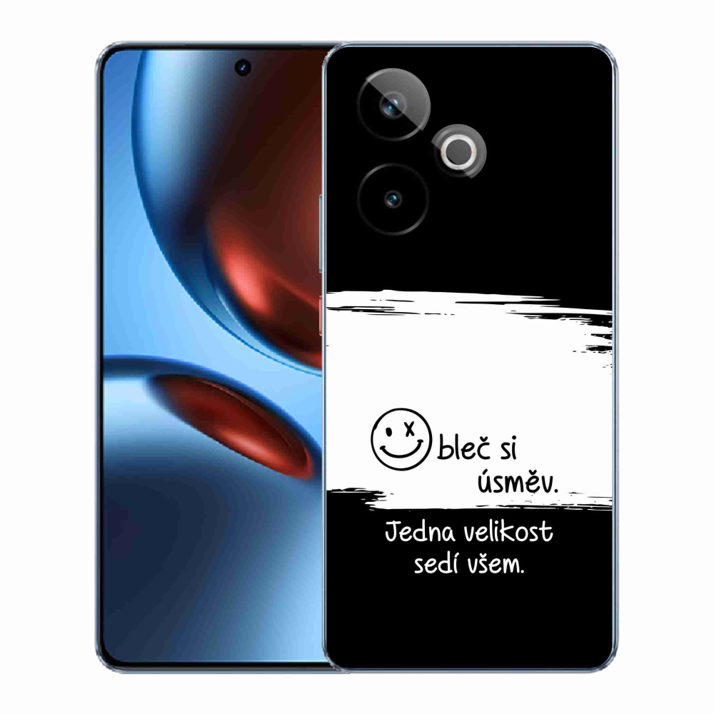 Gélový kryt mmCase na Realme GT 7 5G/GT 7T 5G - vtipný text 8 bieločierne pozadie