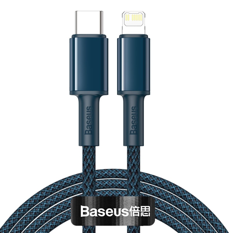 Baseus High Density Braided Series Fast Charging Dátový Kábel USB-C - Lighting 20W 2m Blue