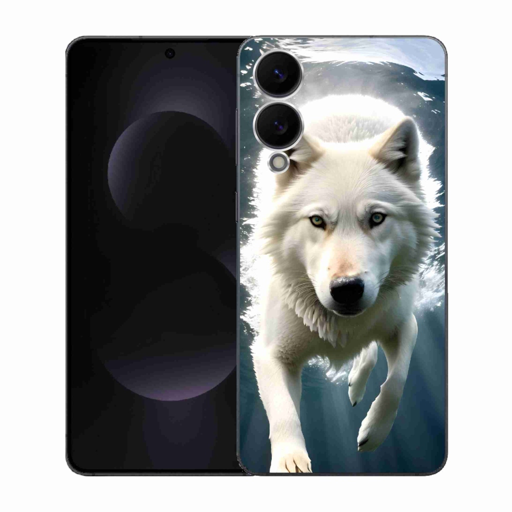 Gélový kryt mmCase na Samsung Galaxy S25 Edge - biely vlk